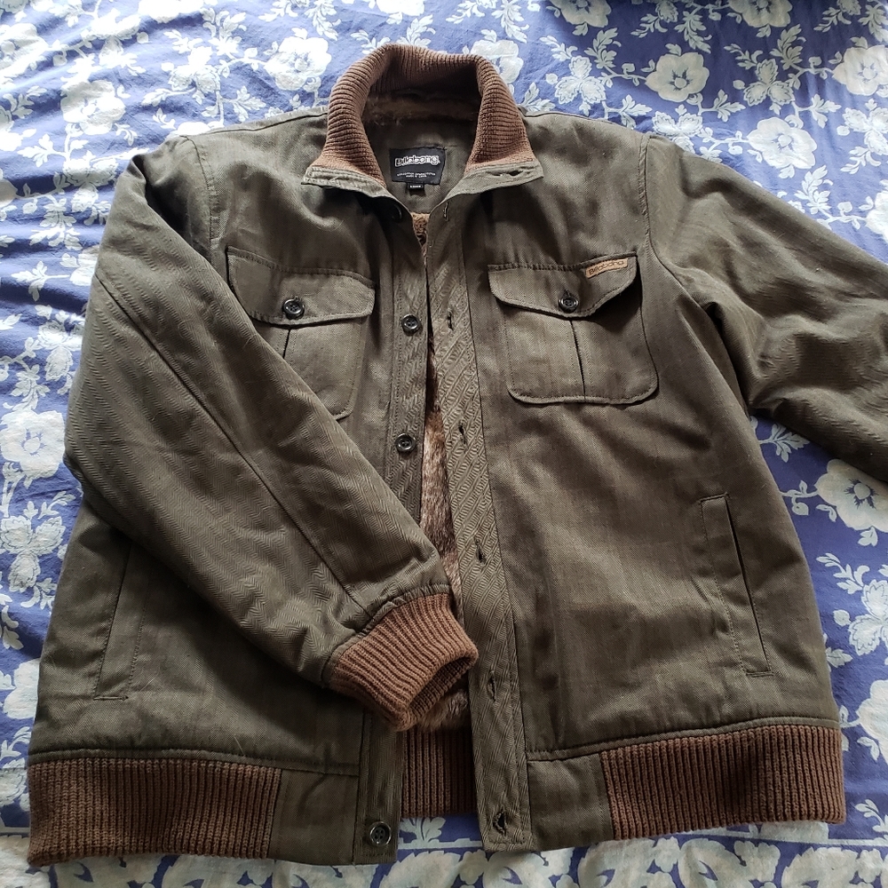 Billabong olive green Mens lined jacket-Medium